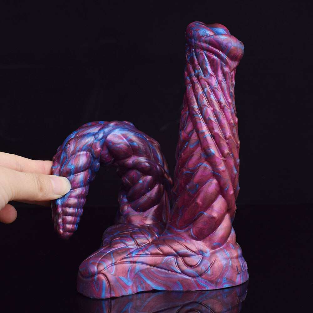 AELORIA - Double Penetration Ribbed Demon Dildo