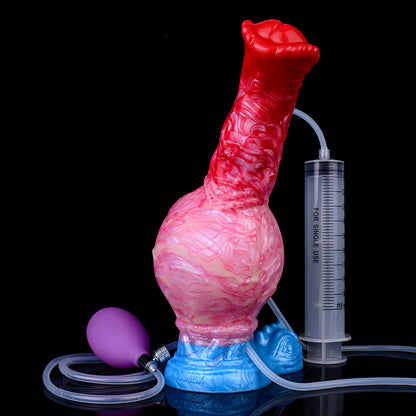 Reuss’s Equine-  Knotted Large Inflatable Dildo with Cum Tube