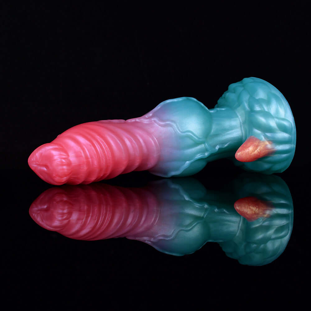 7.75-Inch Elyrius the Monster Dog - Knotted Alien Dildo with G-Spot Demon Horn