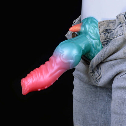 7.75-Inch Elyrius the Monster Dog - Knotted Alien Dildo with G-Spot Demon Horn