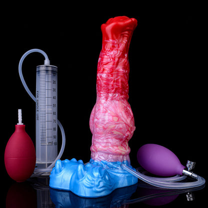 Reuss’s Equine-  Knotted Large Inflatable Dildo with Cum Tube