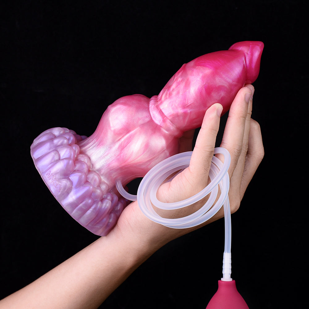 🐕 8-Inch Dowkat - Knotted Ejaculating Dog Dildo, Realistic Canine