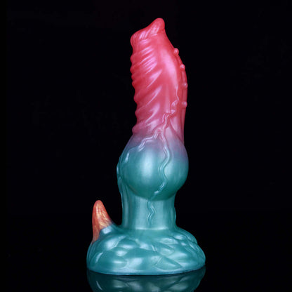 7.75-Inch Elyrius the Monster Dog - Knotted Alien Dildo with G-Spot Demon Horn