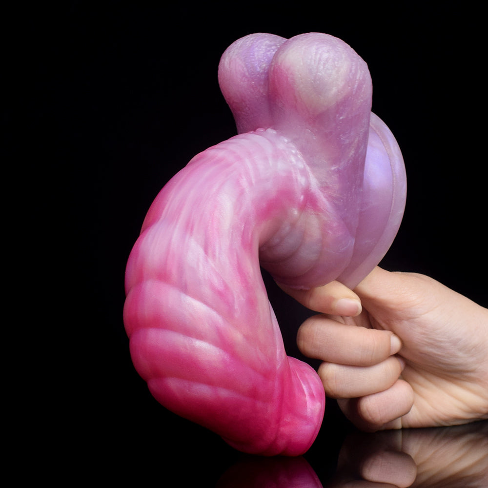 Hatiel - Ribbed Unicorn Dildo with Curve