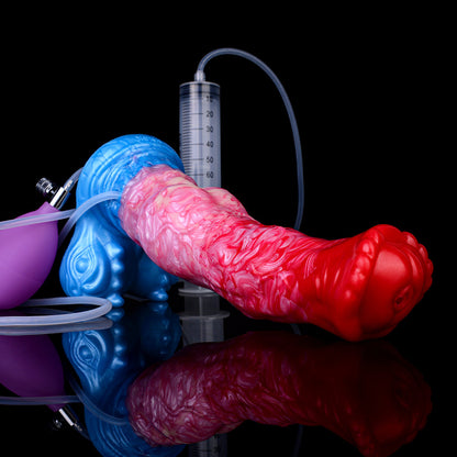 Reuss’s Equine-  Knotted Large Inflatable Dildo with Cum Tube