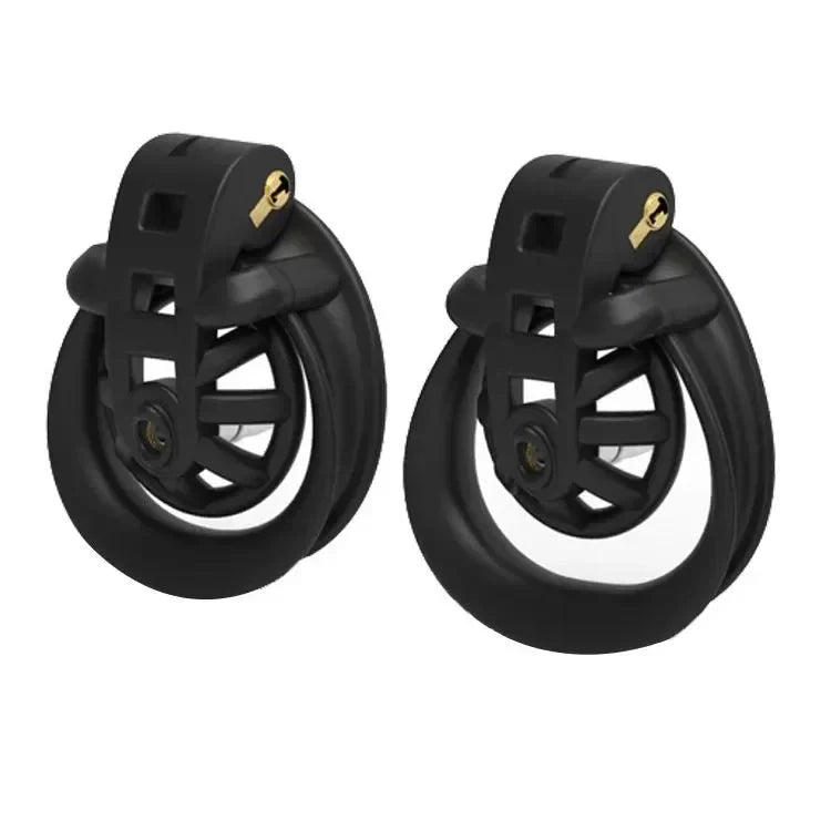 Adjustable Flat Profile Chastity Cage with Urethral Plug