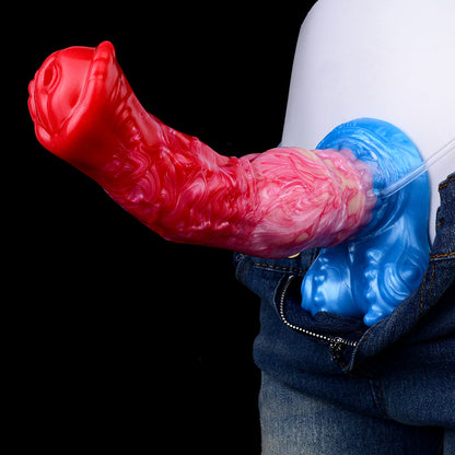 Reuss’s Equine-  Knotted Large Inflatable Dildo with Cum Tube