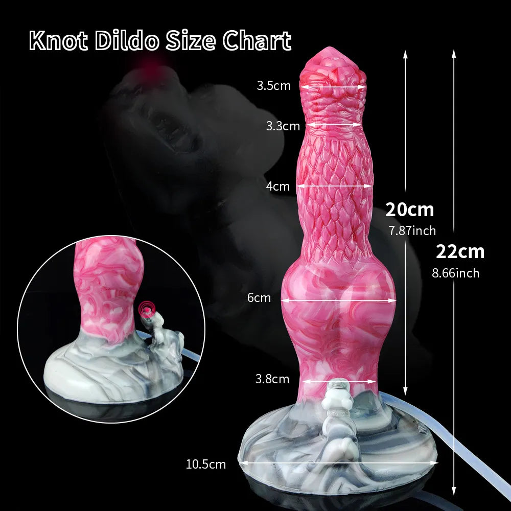 Knotted Ejaculating Dog Dildo 8.6-Inch Kaal