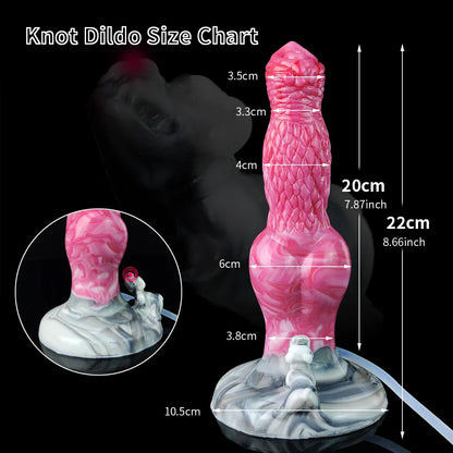 Knotted Ejaculating Dog Dildo 8.6-Inch Kaal