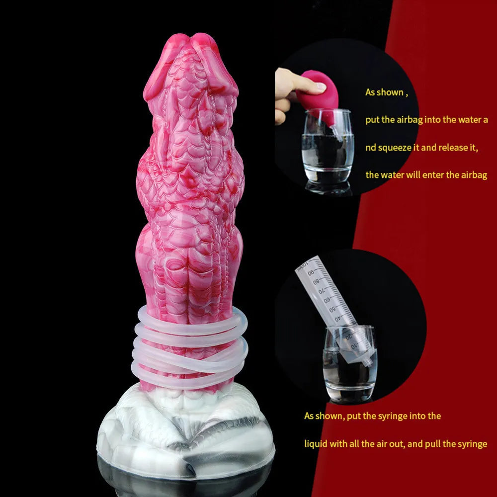 8-Inch Eragon, Ejaculating Dragon Dildo with Curved Knot