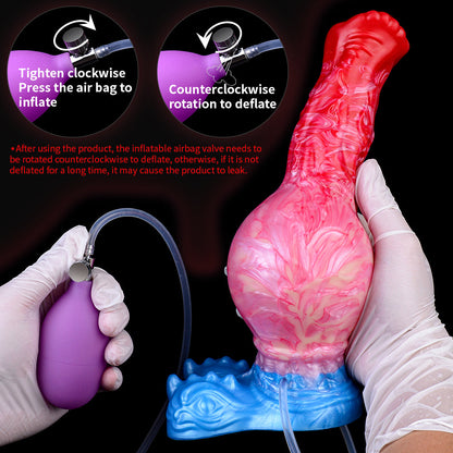 Reuss’s Equine-  Knotted Large Inflatable Dildo with Cum Tube