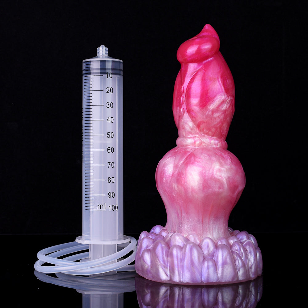 🐕 8-Inch Dowkat - Knotted Ejaculating Dog Dildo, Realistic Canine