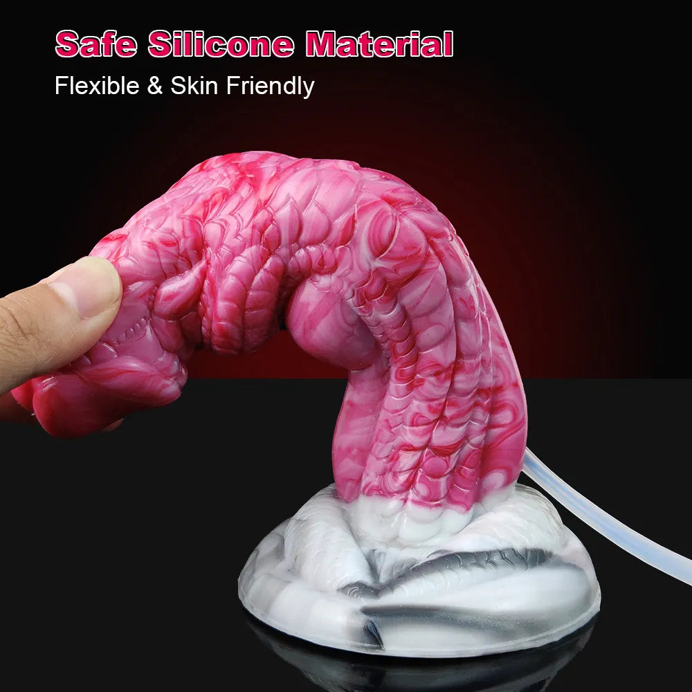 8-Inch Eragon, Ejaculating Dragon Dildo with Curved Knot