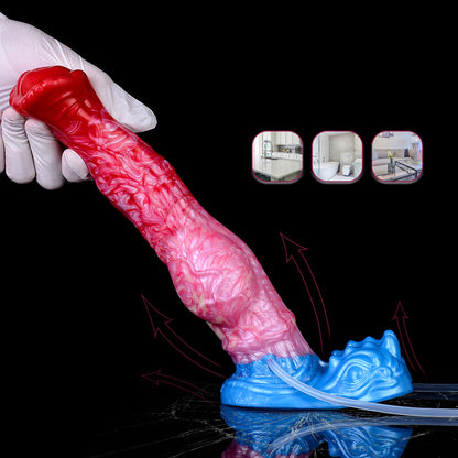 Reuss’s Equine-  Knotted Large Inflatable Dildo with Cum Tube