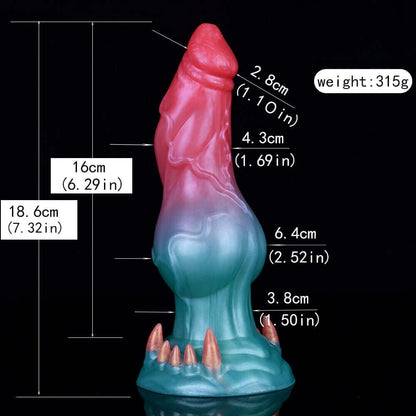 Augus the Alien Wolf- Animal Dildo with Large Knot and Demon Claws