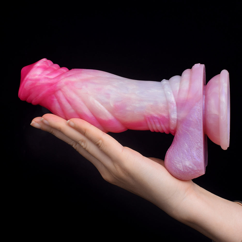 Hatiel - Ribbed Unicorn Dildo with Curve
