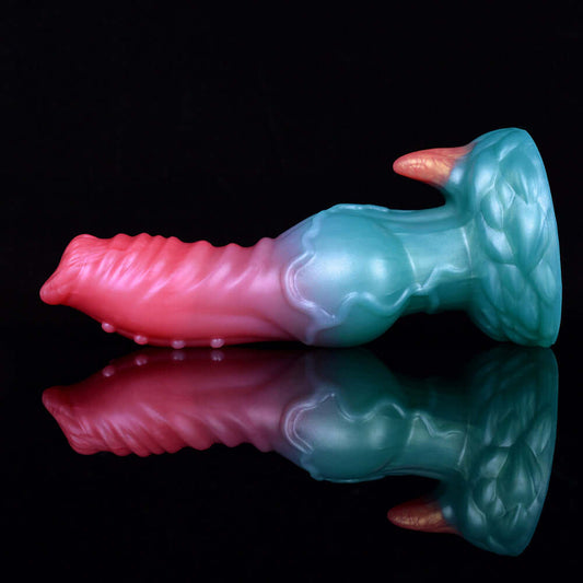 7.75-Inch Elyrius the Monster Dog - Knotted Alien Dildo with G-Spot Demon Horn