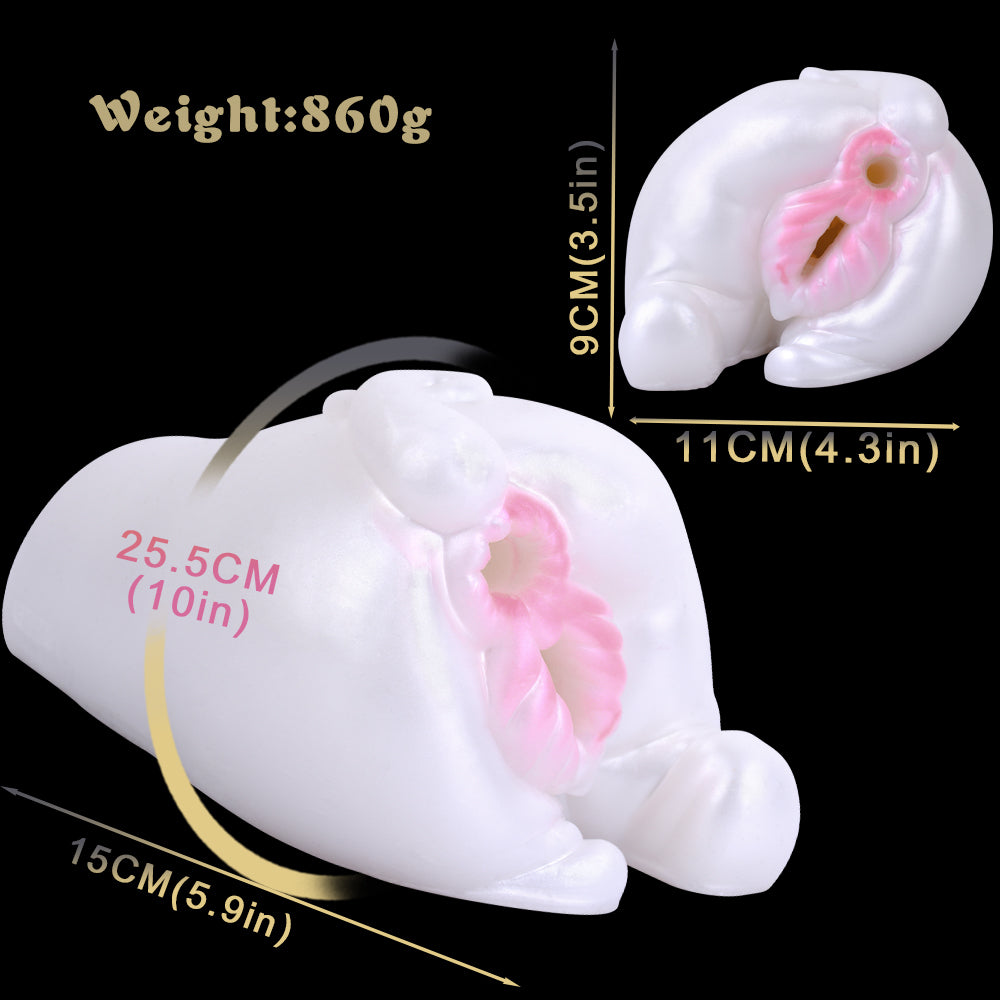Snow Hare - Dual-Hole Animal Masturbator with Vibration