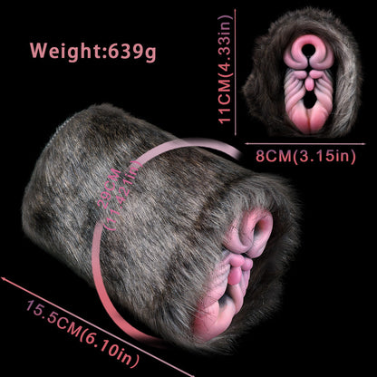 Rhinoceros Furry Fleshlight – Wild Plush Sex Toy for Men