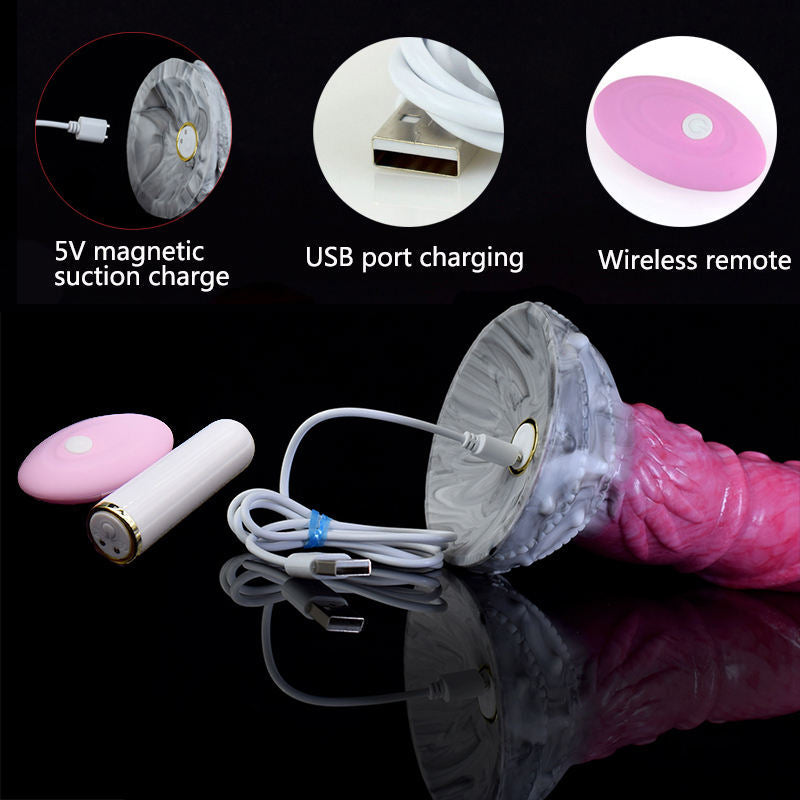 Pythius - Ribbed Octopus Vibrator, Huge Fantasy Butt Plug