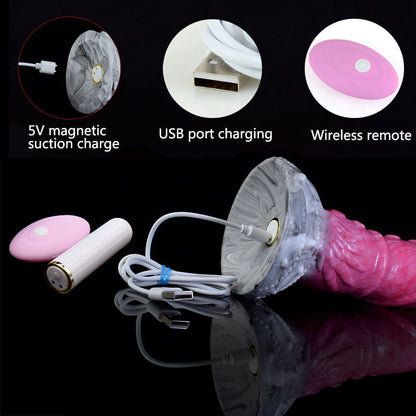 Pythius - Ribbed Octopus Vibrator, Huge Fantasy Butt Plug