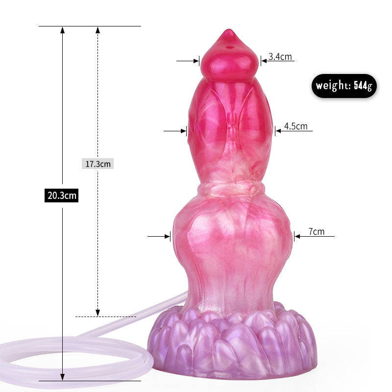 🐕 8-Inch Dowkat - Knotted Ejaculating Dog Dildo, Realistic Canine