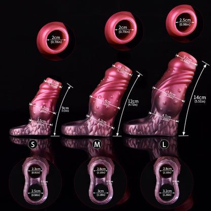 Starblaze - Ribbed Dragon Knot Sleeve, Fantasy Penis Extender