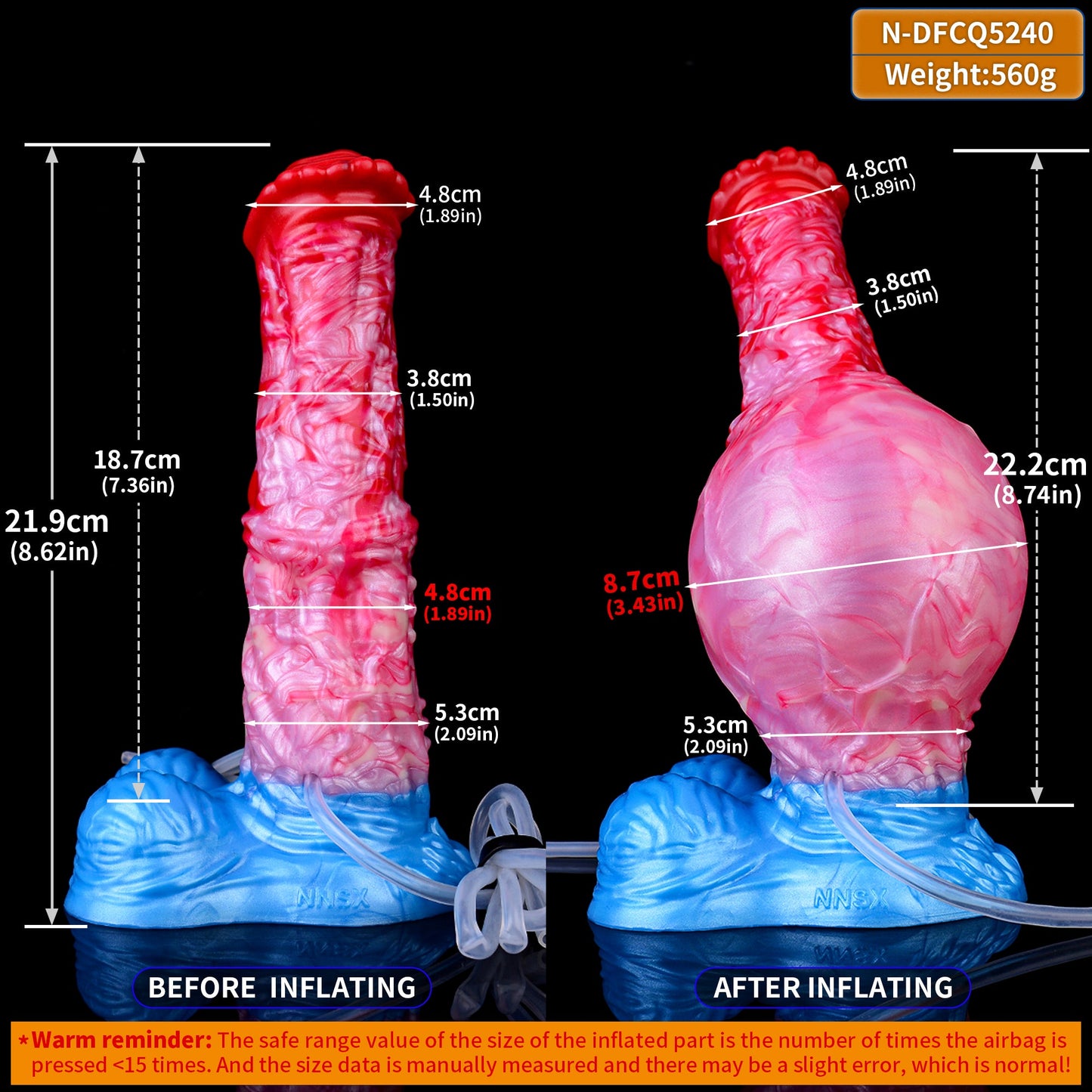 Makara's Equine -  Huge Expanding Dildo with Cum Tube