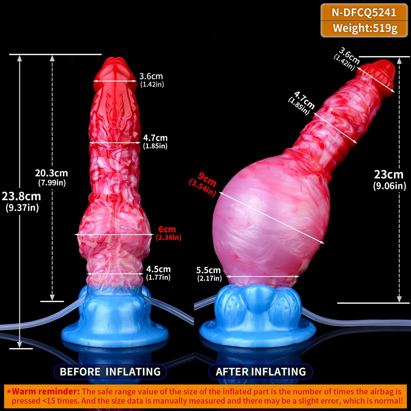 Orcs’ Oath Inflatable Dog Dildo with Cum Tube
