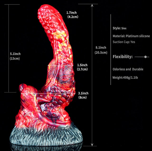 SIOS - Curved Monster Tongue Anal Dildo, Ribbed Fantasy Butt Plug