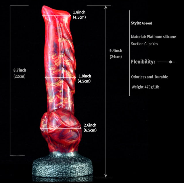 Aosoul - Huge Werewolf Dildo, Ribbed Wolf Dong