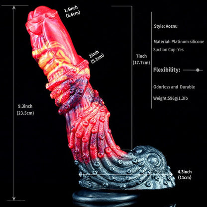 MINNOS - Ribbed Dragon Dildo with Fantasy Curve