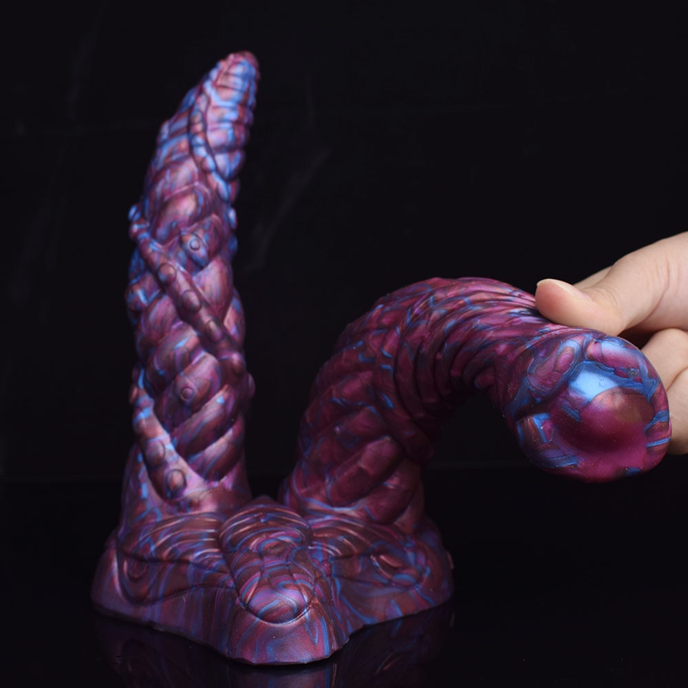AELORIA - Double Penetration Ribbed Demon Dildo