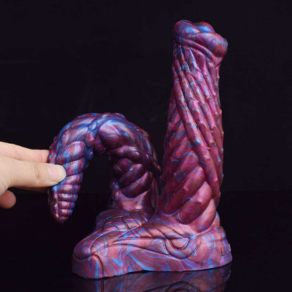 AELORIA - Double Penetration Ribbed Demon Dildo