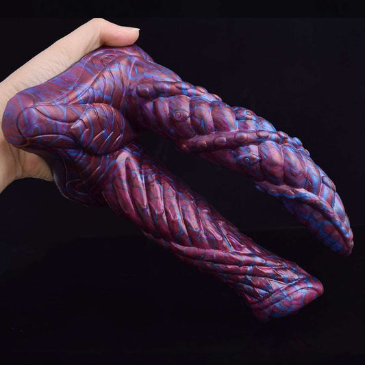 AELORIA - Double Penetration Ribbed Demon Dildo