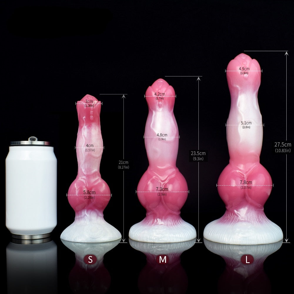 Erebus - Lifelike Canine Dog Dildo with Knot in 3 Sizes, Rosy Color