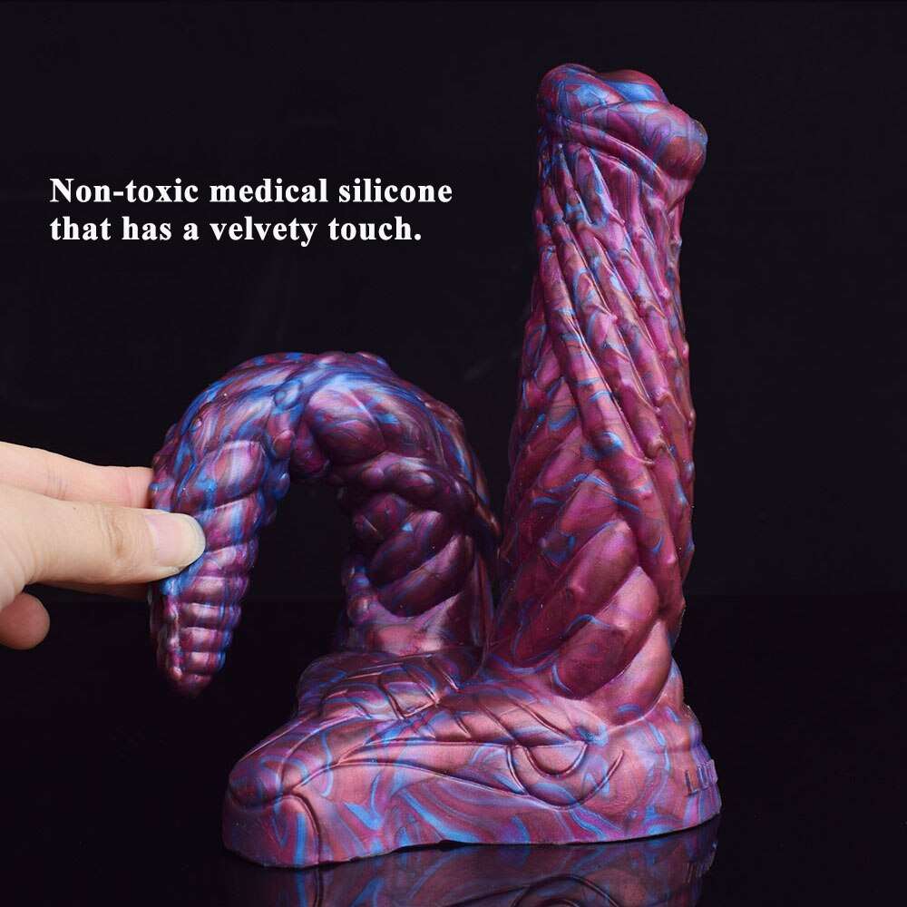 AELORIA - Double Penetration Ribbed Demon Dildo