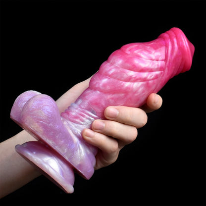 Hatiel - Ribbed Unicorn Dildo with Curve