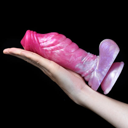 Hatiel - Ribbed Unicorn Dildo with Curve