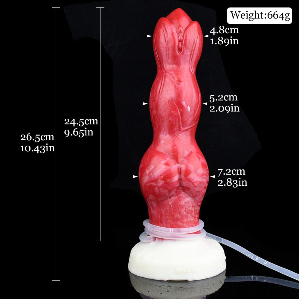 Dani - Squirting Dog Dildo, Thick Knotted Canine