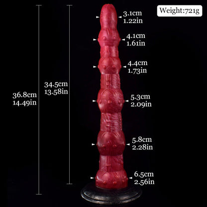 14.5-Inch Icaron - Huge Octopus Tentacle Butt Plug with Anal Beads