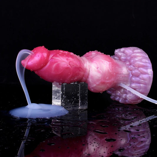 🐕 8-Inch Dowkat - Knotted Ejaculating Dog Dildo, Realistic Canine