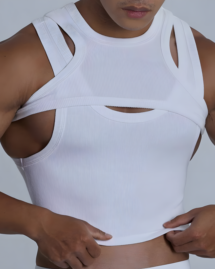 Men's Cropped Harness Tank & Jock Set