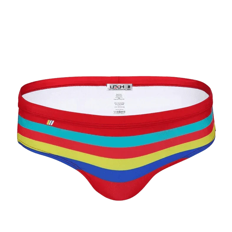 Colorful Striped Bikini Low Rise Briefs